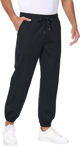 Tyhengta Mens Relaxed Fit Chino Jogger Pants with Zipper Pockets in Saudi Arabia