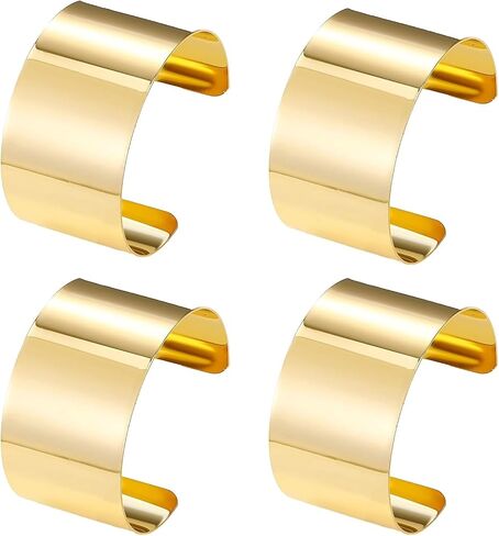 4 Pcs DIY Corsage Wrist Bracelet Bands Gold Bride Cuff Bracelets for Women Adjustable Chunky Gold Bangles Trendy Gold Jewelry for Bridal Party Prom, Party Accessories in Saudi Arabia