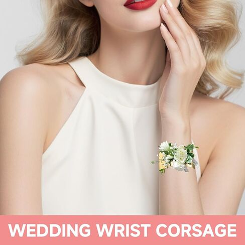 4 Pcs DIY Corsage Wrist Bracelet Bands Gold Bride Cuff Bracelets for Women Adjustable Chunky Gold Bangles Trendy Gold Jewelry for Bridal Party Prom, Party Accessories in Saudi Arabia