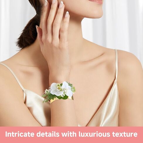 4 Pcs DIY Corsage Wrist Bracelet Bands Gold Bride Cuff Bracelets for Women Adjustable Chunky Gold Bangles Trendy Gold Jewelry for Bridal Party Prom, Party Accessories in Saudi Arabia