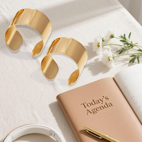 4 Pcs DIY Corsage Wrist Bracelet Bands Gold Bride Cuff Bracelets for Women Adjustable Chunky Gold Bangles Trendy Gold Jewelry for Bridal Party Prom, Party Accessories in Saudi Arabia