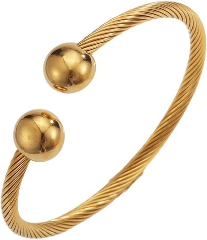 Minimalist Gold Bracelet for Women Adjustable Twisted Cable Design with Gold Accents in Kuwait