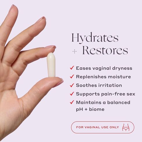 Womaness Melt for You Vaginal Moisturizing Suppositories for Dryness Relief, Hormone-Free Hyaluronic Acid Vaginal Inserts, Applicator-Free Melting Formula, 7 Count in Saudi Arabia