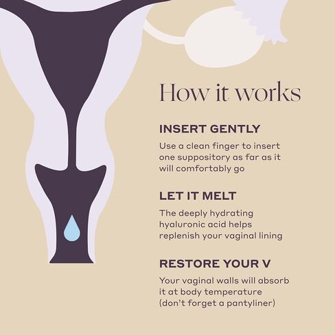 Womaness Melt for You Vaginal Moisturizing Suppositories for Dryness Relief, Hormone-Free Hyaluronic Acid Vaginal Inserts, Applicator-Free Melting Formula, 7 Count in Saudi Arabia