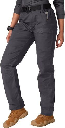 Women's Tactical Cargo Work Pants 11 Pockets Elastic Waist Ripstop Water Resistant Fabric for Duty & Outdoor（No Belt） in Saudi Arabia
