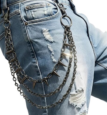 SABOZE Pants Chain Wallet Chain for Men – Jeans Pocket Heavy Duty Gothic Punk Biker Hip Hop Clothing Accessory in Saudi Arabia