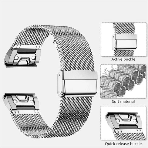 KLVN 20/22/26mm Quick Fit Strap for Garmin Fenix 8 43 51mm 7s 7X 7 Pro Fenix 6s 6X 6 5s 5X 5Plus Tactix 7 Stainless Steel Band Forerunner 965 Watchbands in Saudi Arabia