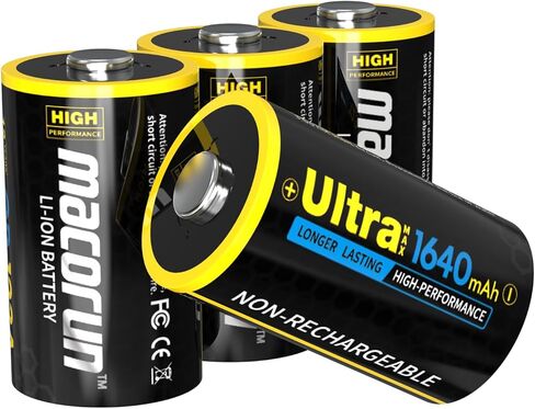 4-Pack Non-Rechargeable CR123A 3V Lithium Batteries, 3 Volt, for Home Security Alarm System Sensor Doorlock Smok Carbon Monoxide Alarm, Up to 12-Year Shelf Life in Kuwait