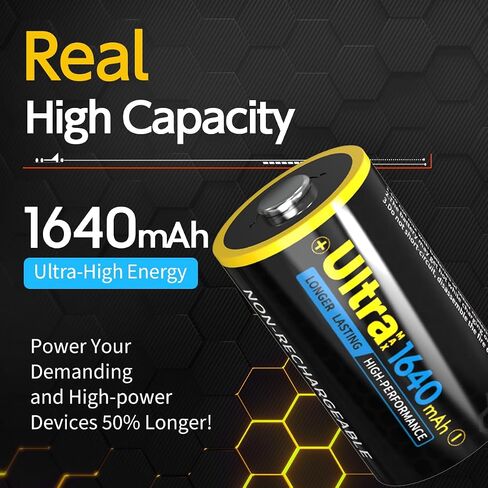 4-Pack Non-Rechargeable CR123A 3V Lithium Batteries, 3 Volt, for Home Security Alarm System Sensor Doorlock Smok Carbon Monoxide Alarm, Up to 12-Year Shelf Life in Kuwait