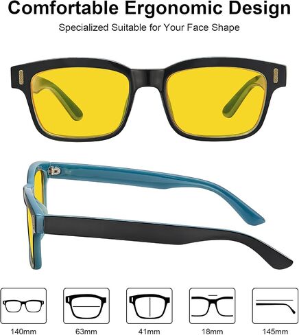 CARFIA Night Vision Glasses Driving for Men Women Anti-glare,Safety HD Yellow Lens Fishing Golf Narrow Face Glasses in Saudi Arabia