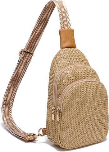 NEICOA Faux Straw Crossbody Bag for Women, Small Lightweight RFID Blocking Purse for Summer Travel, Vacation Everyday Use in Saudi Arabia