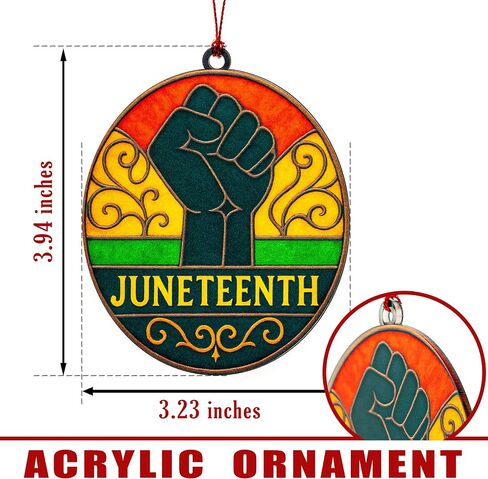 Juneteenth Decorations Celebration Suncatcher Decor, Black History Month Decorations with Story Card, Happy Juneteenth Freedom Day Suncatcher Ornament for Home, Window, Office, car in Saudi Arabia