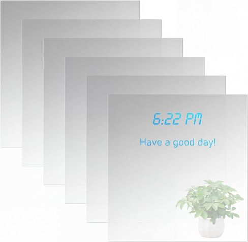 Novabright 6 Packs Two Way Mirror 12" x 16" x 0.04" Acrylic Infinity See Through Mirror 30% Transparent, Shatterproof 2 Way Mirrors Sheets for Smart Mirrors, Home Decor, Teleprompter & Theatrical Use in Kuwait