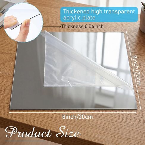 Novabright 6 Packs Two Way Mirror 12" x 16" x 0.04" Acrylic Infinity See Through Mirror 30% Transparent, Shatterproof 2 Way Mirrors Sheets for Smart Mirrors, Home Decor, Teleprompter & Theatrical Use in Kuwait
