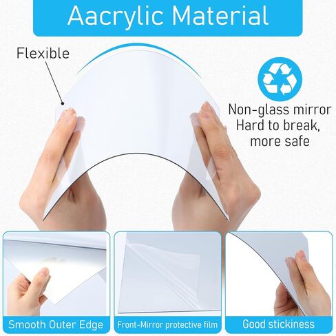 Novabright 6 Packs Two Way Mirror 12" x 16" x 0.04" Acrylic Infinity See Through Mirror 30% Transparent, Shatterproof 2 Way Mirrors Sheets for Smart Mirrors, Home Decor, Teleprompter & Theatrical Use in Kuwait