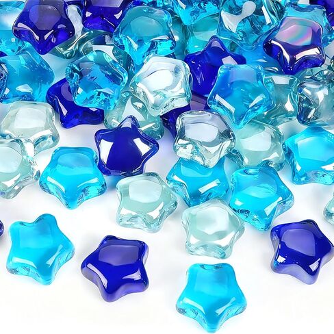 5 LB Flat Glass Stone, Decorative Marbles for Vases, Sun Glass Gem for DIY Vase Fillers (Cobalt Blue, Ocean Blue, Crystal) in Saudi Arabia