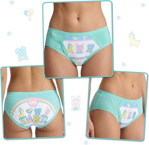 Littleforbig Soft Silky Underwear Comfortable Washable Reusable Waterproof Adult Briefs Training Pants - Baby Parade M Green in Kuwait