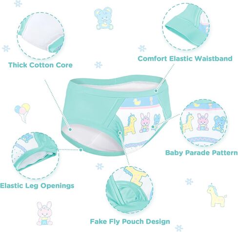 Littleforbig Soft Silky Underwear Comfortable Washable Reusable Waterproof Adult Briefs Training Pants - Baby Parade M Green in Kuwait
