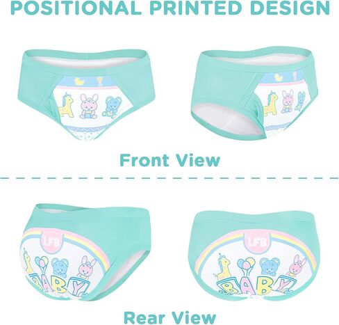 Littleforbig Soft Silky Underwear Comfortable Washable Reusable Waterproof Adult Briefs Training Pants - Baby Parade M Green in Kuwait