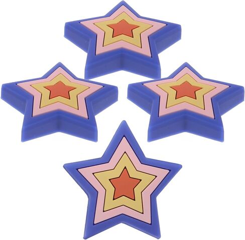 SHERCHPRY 4pcs Cartoon Silicone Drawer Knobs Star-Shaped Cabinet Handles Soft Non-Slip Pulls for Wardrobe and Nursery Furniture in Saudi Arabia