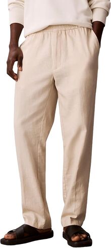 Calvin Klein Men's Straight Linen Pull-on Pant in Kuwait