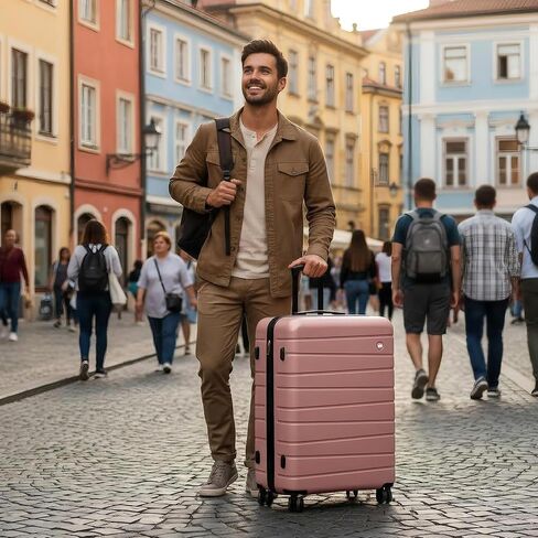 30" Hardside Large Checked Luggage,ABS Hardshell Suitcase with Spinner Wheels and NO LOCK,Durable Suitcase,Scratch-Resistant Surface,Lightweight Rolling Suitcase for Men/Women（Rose Gold,30in） in Saudi Arabia
