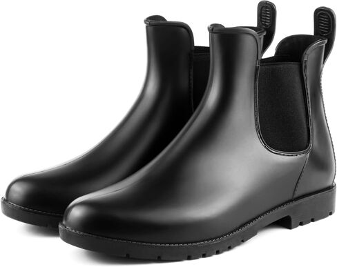 Chelsea Rain Boots for Women and Men - 100% Waterproof Lower and Breathable Knit Ankle Boots - Lightweight Non-Slip Stylish Commuter Footwear - Easy Care Comfort in Saudi Arabia