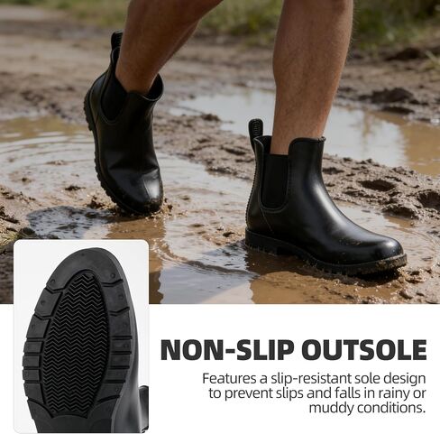 Chelsea Rain Boots for Women and Men - 100% Waterproof Lower and Breathable Knit Ankle Boots - Lightweight Non-Slip Stylish Commuter Footwear - Easy Care Comfort in Saudi Arabia