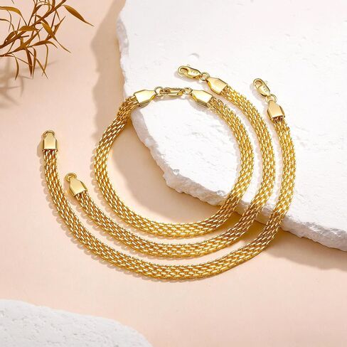 Silver Bracelets for Women, 925 Sterling Silver Chain Bracelets Diamond Cut 5MM Mesh Silver Bracelet Jewelry Gifts for Women in Saudi Arabia