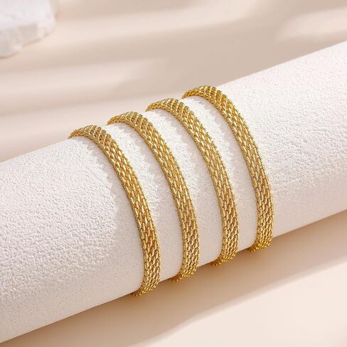 Silver Bracelets for Women, 925 Sterling Silver Chain Bracelets Diamond Cut 5MM Mesh Silver Bracelet Jewelry Gifts for Women in Saudi Arabia