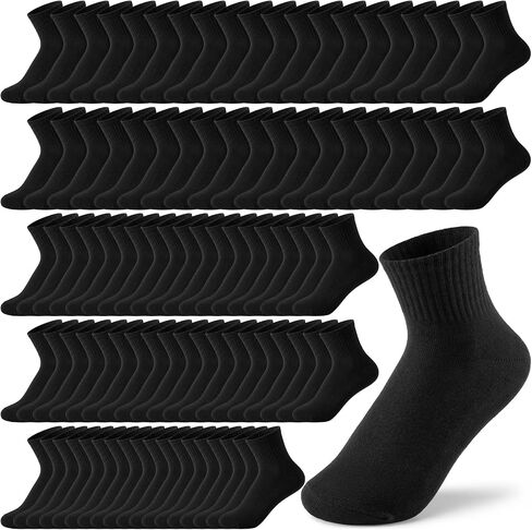 100 Pairs Bulk Mens Socks Low Cut Ankle Socks for Women No Show Sock Crew Sock for Men Moisture Wicking Casual Crew AthleticSocks for Sports Homeless Unisex Adult Breathable Work Running Hiking in Kuwait