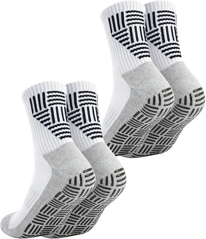 1/2/3 Pairs Men's Grip Soccer Socks for US 7-12.5, Anti-Slip Athletic Grippy Socks Non Slip Pads for Football in Kuwait