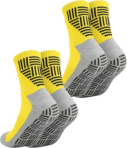 1/2/3 Pairs Men's Grip Soccer Socks for US 7-12.5, Anti-Slip Athletic Grippy Socks Non Slip Pads for Football in Kuwait