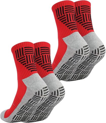 1/2/3 Pairs Men's Grip Soccer Socks for US 7-12.5, Anti-Slip Athletic Grippy Socks Non Slip Pads for Football in Kuwait