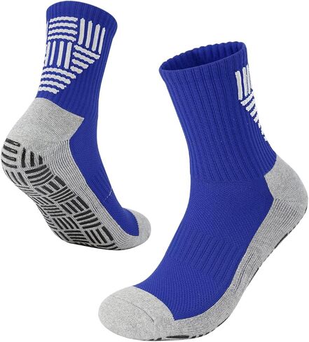 1/2/3 Pairs Men's Grip Soccer Socks for US 7-12.5, Anti-Slip Athletic Grippy Socks Non Slip Pads for Football in Kuwait