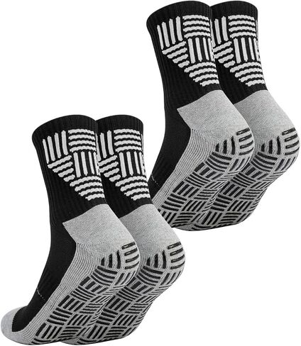 1/2/3 Pairs Men's Grip Soccer Socks for US 7-12.5, Anti-Slip Athletic Grippy Socks Non Slip Pads for Football in Kuwait