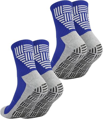 1/2/3 Pairs Men's Grip Soccer Socks for US 7-12.5, Anti-Slip Athletic Grippy Socks Non Slip Pads for Football in Kuwait