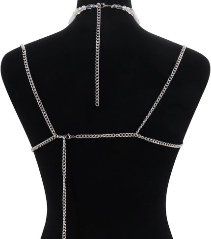 Handmade Crystal Body Chain Mermaid Top Rave Outfit Chains Body Jewelry for Women in Saudi Arabia
