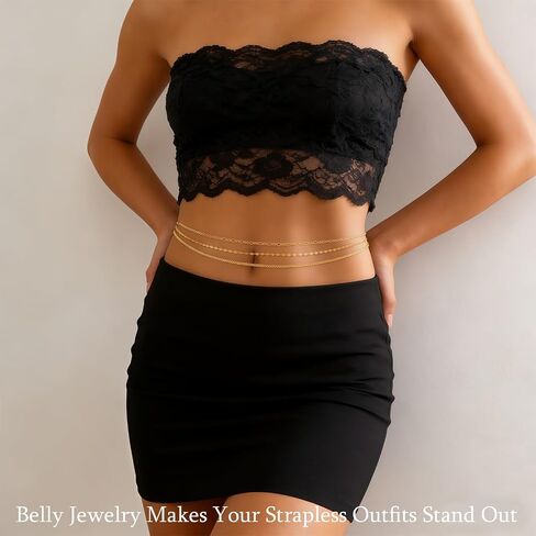 14K Gold Plated Silver Plated Waist Chain for Women,Boho Waist Beads Layered Belly Chain,Sexy Bikini Beach Jewelry Body Chain Jewelry for Summer Vacation Party Daily Wear in Saudi Arabia
