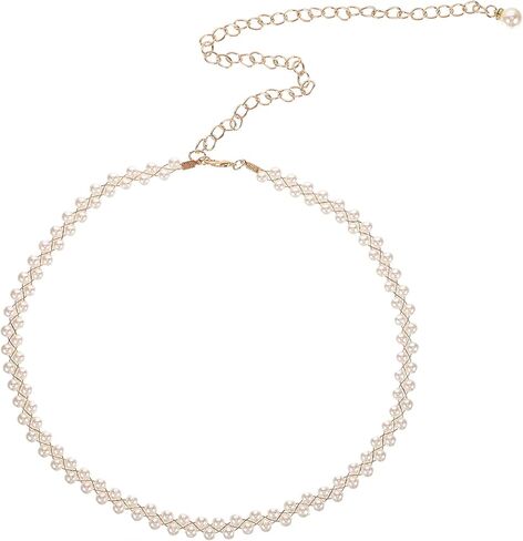 Women Pearl Waist Chain - Double Row White Pearl Dress Belt Elegant Body Chain for Wedding Party Accessory in Kuwait