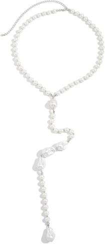 Long Pearl Back Chain Necklace for Backless Dress Dainty Bridal Wedding Y Pearl Backdrop Jewelry Festival Body Chain Jewelry for Women in Kuwait
