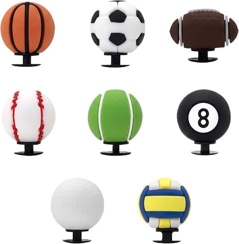 Sports Ball Shoe Charms Set 8Pcs, Basketball Soccer Baseball Tennis Golf Football Croc Charms, Cute Sports Shoe Decorations for Clogs, Accessories for Kids Boys Girls Teens in Kuwait