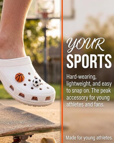 Sports Ball Shoe Charms Set 8Pcs, Basketball Soccer Baseball Tennis Golf Football Croc Charms, Cute Sports Shoe Decorations for Clogs, Accessories for Kids Boys Girls Teens in Kuwait