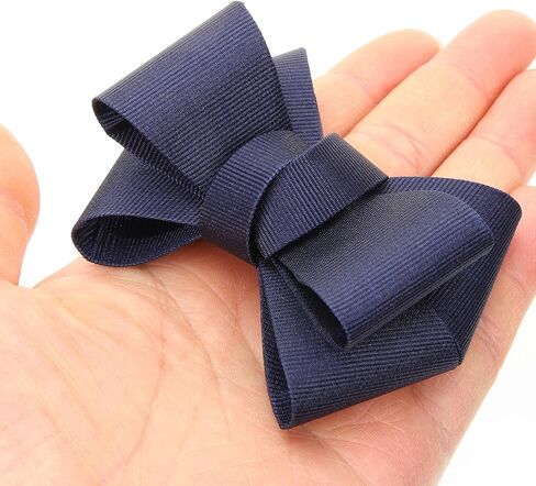 Classic Navy Blue Bow Shoe Clips for Women Removable Ribbon Fabric Shoe Charms Reusable Decoration for High Heels Flats Parties and Weddings in Kuwait