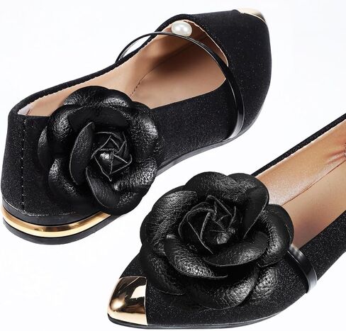 Beavorty Leather Flowers Clips for Shoes: 2 Pcs Faux Leather Shoe Clips for Women Boot Charm Shoe Embellishments for Flats Heels Sandals Boots in Kuwait