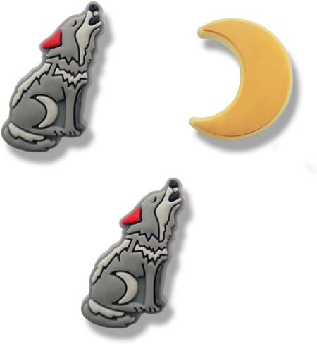 Wolf Shoe Charms - Cute Grey Wolf Decoration Charms Gift for Boys Kids Teens and Adults - Set of 3 in Kuwait