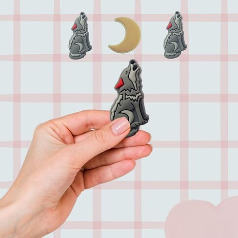 Wolf Shoe Charms - Cute Grey Wolf Decoration Charms Gift for Boys Kids Teens and Adults - Set of 3 in Kuwait