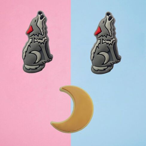 Wolf Shoe Charms - Cute Grey Wolf Decoration Charms Gift for Boys Kids Teens and Adults - Set of 3 in Kuwait