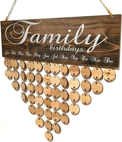 Alnicov Wooden Family Birthday Reminder Birthday Tracker Plaque Wall Hanging Home Decor for Family and Friends Birthday Reminder DIY Decorative Keep All Birthdays Anniversary’s in Kuwait