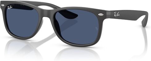 نظارات شمسية Ray-Ban RJ9052SF Kids New Wayfarer Low Bridge Fit Square Fit، مطاط رمادي داكن/أزرق داكن، 50 مم in Kuwait